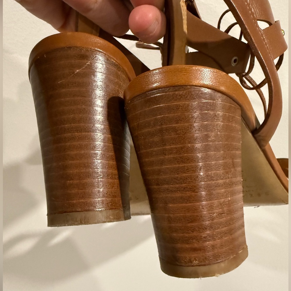 Sezane strappy brown leather high heels, size 39 EU / 8.5 US - Picture 10 of 11